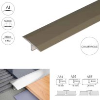 Anodised Aluminium Door Threshold Trim T Bar Transition Strip For Tiles