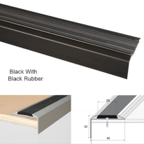 Anodised Aluminium Non Slip Rubber Insert Stair Nosing For Tread Edges