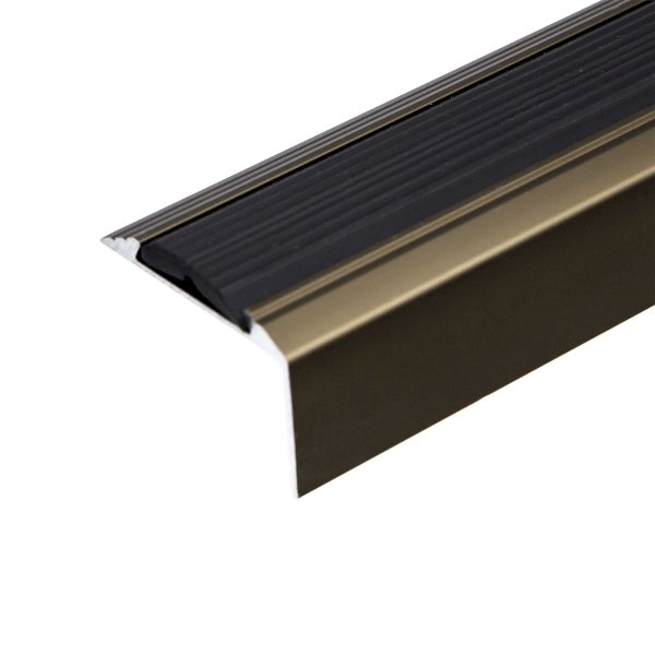 Anti Slip Self Adhesive Aluminium Stair Nosing Edge Trim With Rubber Insert