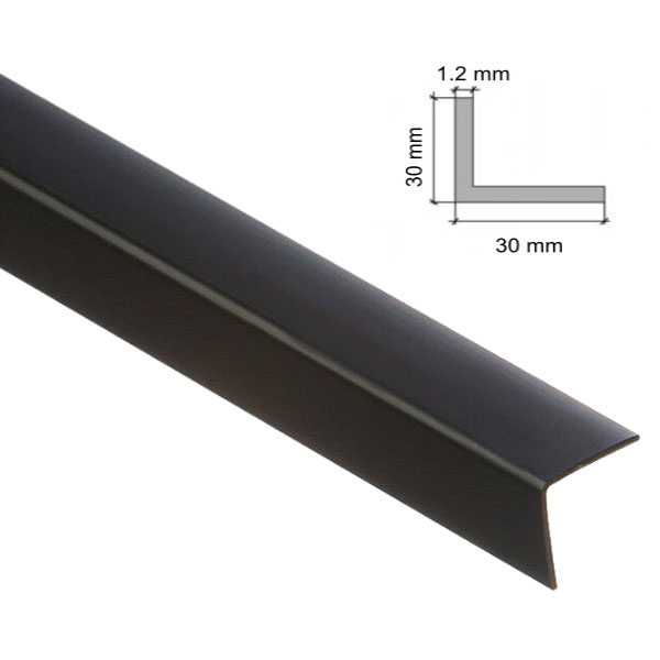 Black Plastic 2.5m Long PVC Corner 90 Degree Angle Trim 