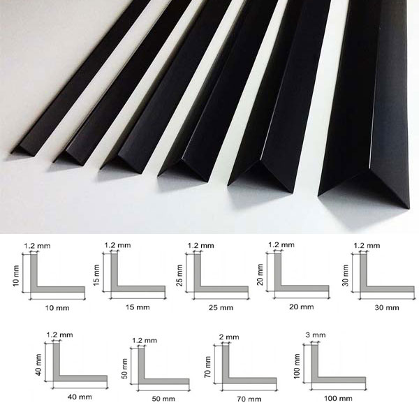 Black Plastic 2.5m Long PVC Corner 90 Degree Angle Trim 