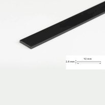 1 Meter Durable PVC Black Flat Bar Transition Trim Architrave Cover