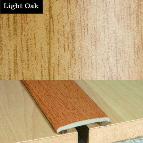 35mm Wide Flat Aluminium Wood Effect Door Thresholds Self Adhesive