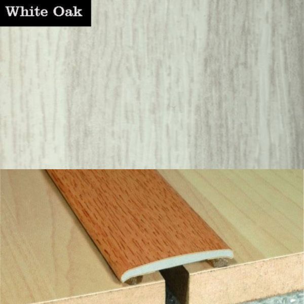 35mm Wide Flat Aluminium Wood Effect Door Thresholds Self Adhesive