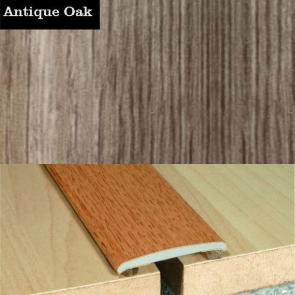 35mm Wide Flat Aluminium Wood Effect Door Thresholds Self Adhesive