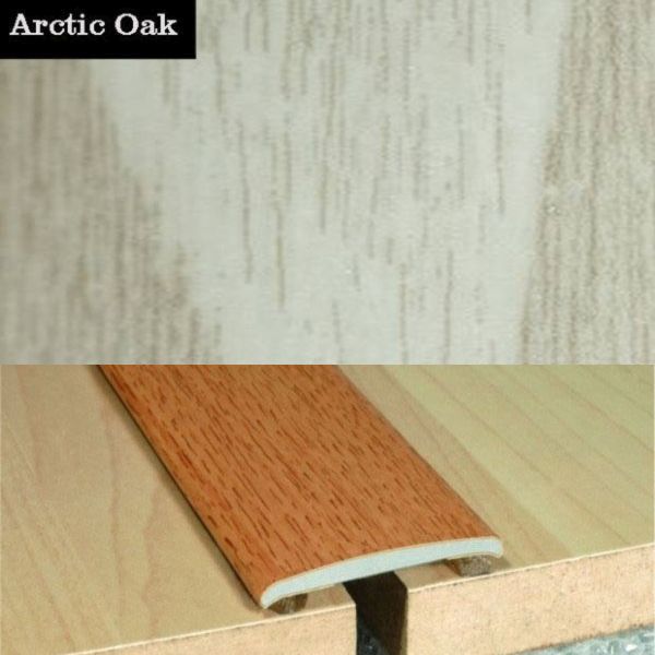 35mm Wide Flat Aluminium Wood Effect Door Thresholds Self Adhesive