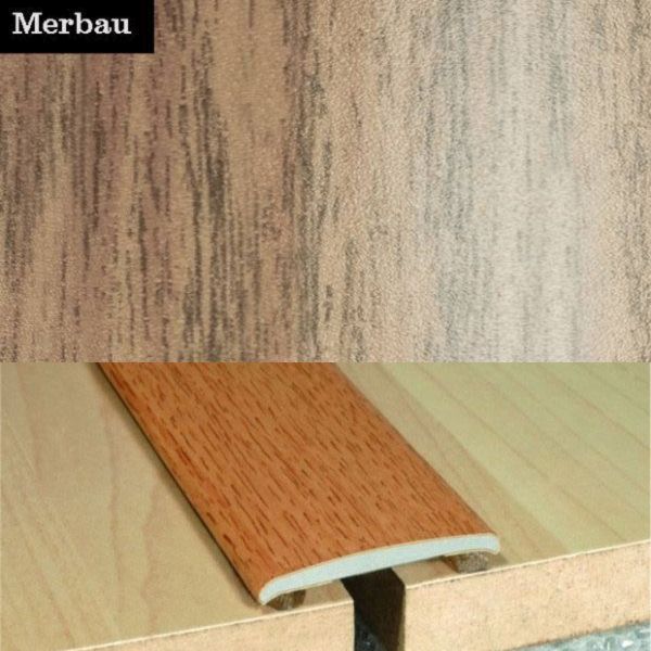 35mm Wide Flat Aluminium Wood Effect Door Thresholds Self Adhesive