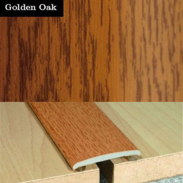 35mm Wide Flat Aluminium Wood Effect Door Thresholds Self Adhesive
