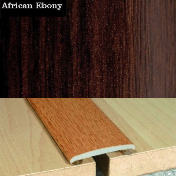 35mm Wide Flat Aluminium Wood Effect Door Thresholds Self Adhesive