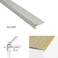28mm x 14.5mm Aluminium Stairs Nosing For Luxury Click Vinyl For 5mm Flooring Non Slip