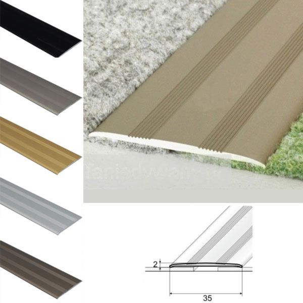 Door Thresholds / 35mm Wide Flat Aluminium Door Thresholds Self