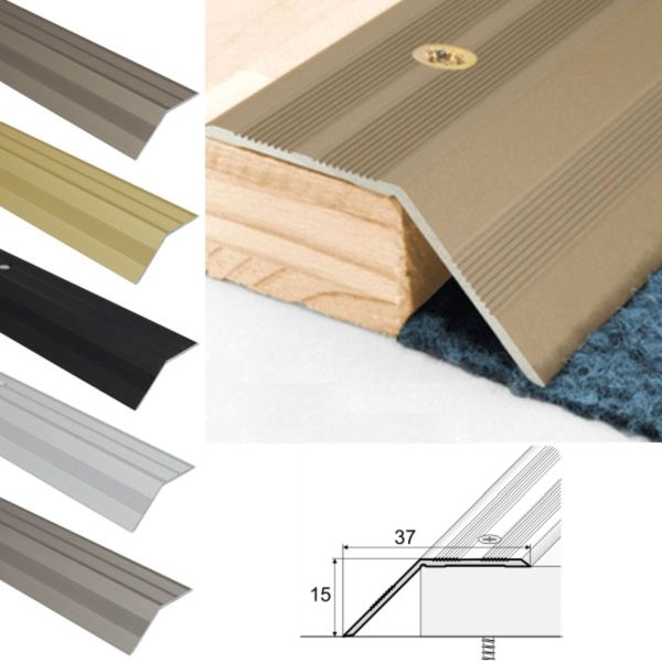 Door Thresholds / 37mm Wide Non Slip Aluminium Door Floor Trim Carpet Thresholds Ramp