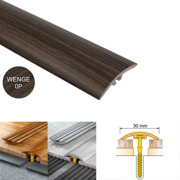 PVC Door Floor Trim 30mm Wide for Wooden, Laminate, Carpet, Vinyl or Tiled Floors