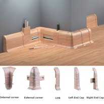 PVC Skirting Board Trim Oak Nevada & Cable Cover Flexible Edges Accessories