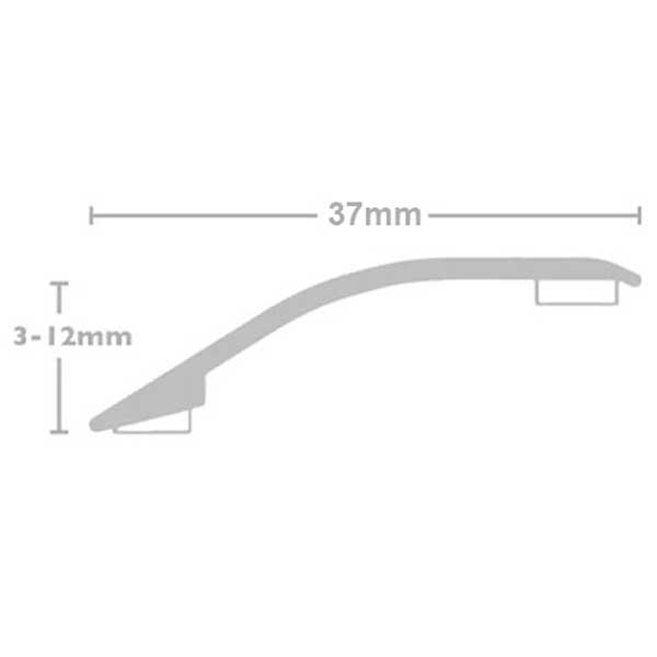 Ramp Reducer Threshold Stick Down Door Bars Threshold Profile Edge Strip - 37mm Wide