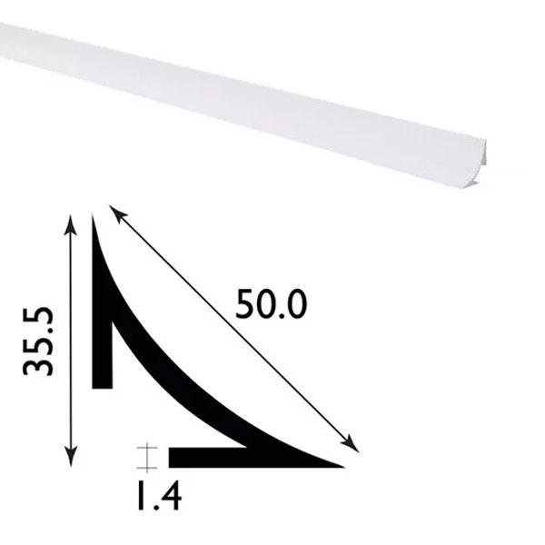 Scotia Durable PVC Plastic 2.44m Long Trim 