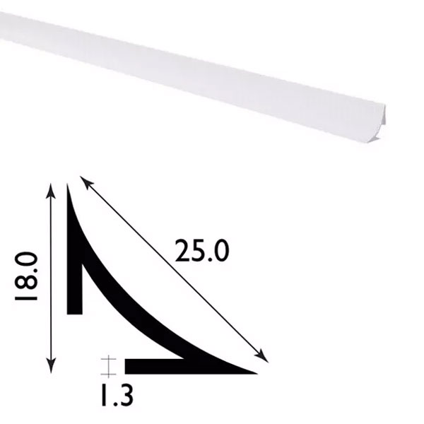 Scotia Durable PVC Plastic 2.44m Long Trim 