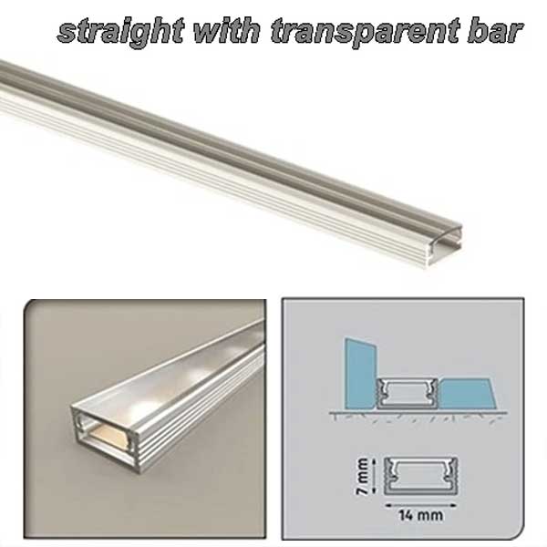 Aluminium PVC Straight Channel for LED Edge Profile Strip Light
