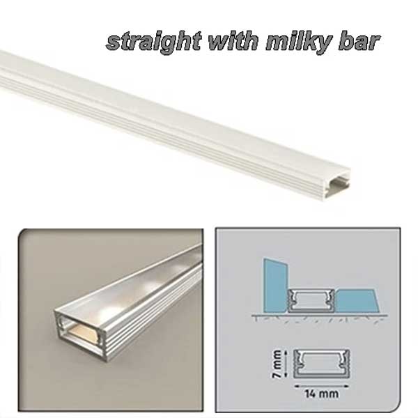Aluminium PVC Straight Channel for LED Edge Profile Strip Light