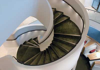 Modern commercial stair with quality stair nosing for safety and compliance